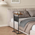 LET501R C Shaped End Table, Side Table for Sofa, Small TV Tray, Couch Table with Storage Bag for Small Space, Living