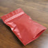 QQ Studio Pack of 100 Matte/Glossy Color Stand-Up Foil Resealable Zipper Pouches (3.9" x 5.9", Matte Red)