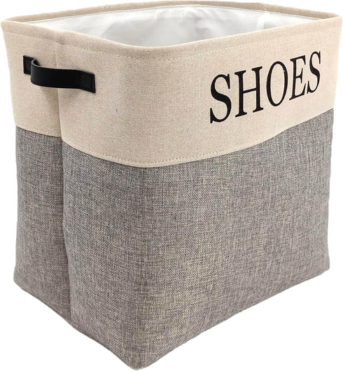 Shoe Storage Bin and Organizer for Hallway, Entryway or Mudroom. Space saver for many pairs of footware to store in one