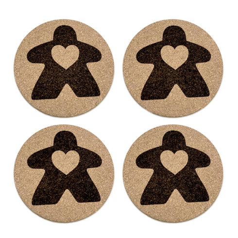 Sweetheart Meeple - Board Game Coasters (qty 4)