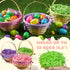 4 4 Supplies(9" 8") JOYIN Pcs Easter Bamboo Baskets Gift Woven Baskets with Handles and Colors Grass Paper Shreds