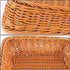 ZOENHOU 3 Packs Poly Wicker Bread Basket – Handmade Woven Empty Gift Basket for Home, Restaurant, and Hotel – Brown
