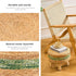 Handwoven Round Ottoman, Natural Water Hyacinth Outdoor Patio Pouf Seagrass Low Stool with Wood Legs, Soft Padded