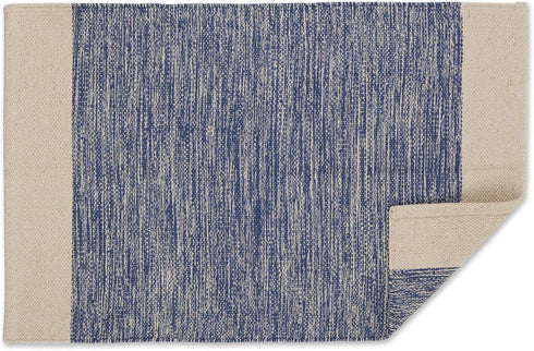DII Woven Rugs Collection, Hand-Loomed, 2x3', French Blue Border