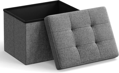 SONGMICS Mazie Collection - Small Folding Storage Ottoman, Foot Rest Stool, 12.2