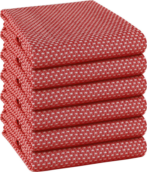 TWINY threads 6-Pack Cotton Kitchen Towels, 18x28 Inches, Soft & Absorbent Dish