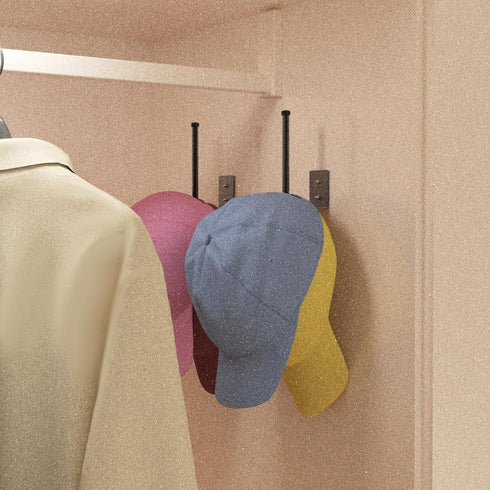 4 Pack Hat Racks for Baseball Caps, Stainless Steel Hat Organizer with Strong Adhesive/Wall Drilled for Door, Bedroom,