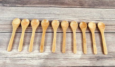 JapanBargain 3700, Matcha Scoops Mini Bamboo Spoons for Spices Tea Salt Sugar Condiment, 4 inch, Pack of 20