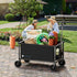 150L Collapsible Wagon Cart with Wheels, Lightweight Foldable Utility Cart, Portable Rolling Wagon for Garden