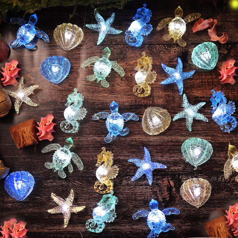 Indoor Ocean Theme String Lights - 10ft 30 LED Nautical Décor, USB or Battery Operated Twinkle Fairy Lights for