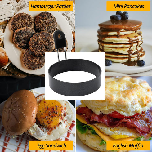 3.5'' Nonstick Egg Rings, Professional Stainless Steel Omelet/Egg Rings for Frying Eggs, Egg Mcmuffins, Mini Pancakes
