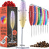 Powerful Handheld Milk Frother, Mini Battery Operated Milk Foamer with Stainless Steel Drink Mixer and Frother Stand