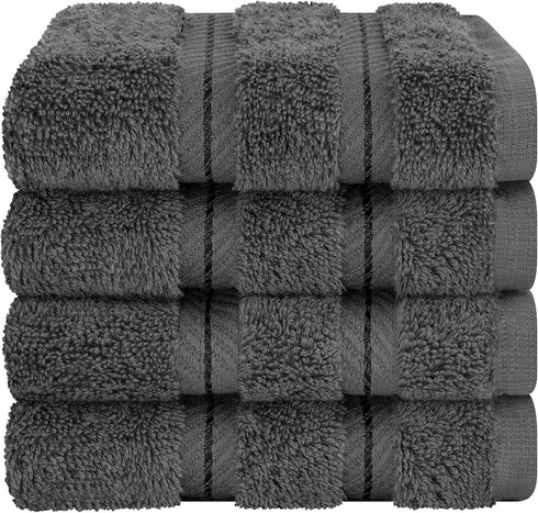 600 100% 4 Set, 13x13 American Soft Linen Luxury Washcloths for Bathroom, GSM Cotton Piece Turkish Wash Cloth in Soft