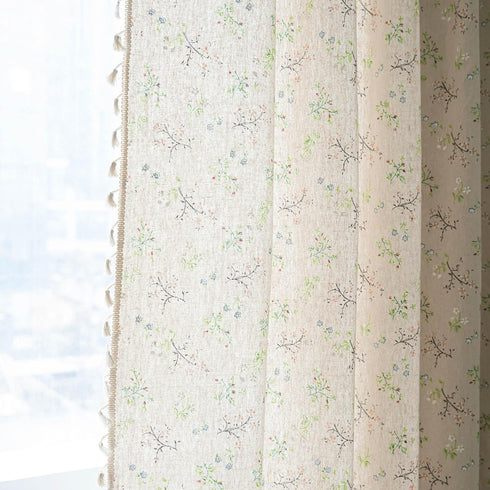 84 Inches 1 ENJOYBRIDAL Floral Living Room Curtains Long Doorway Vintage Semi Sheer Drapes Farmhouse Nursery Bohemian