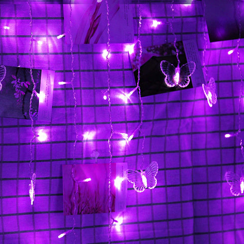 13ft 96 16 8 Decorman Butterfly Curtain Lights, LED USB Window Fairy Lights Butterflies Modes Firefly Twinkle Timer