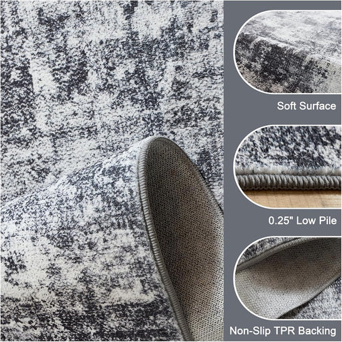 5x7 Abstract Area Rugs Washable Non-Slip Rug for Living Room Bedroom Soft Carpet Indoor Floor Non-Shedding Rugs