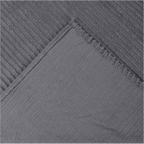 Better Trends Jullian Collection - Super Soft Lightweight 100% Cotton Tufted Standard Sham in Gray, Machine Washable