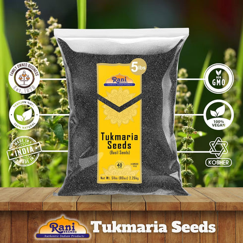 80oz (5lbs) 2.27kg Rani Tukmaria (Holy Basil Seeds) Used for Falooda / Sabja Dessert, Spice & Ayurveda Herbal ~ All