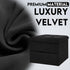 16"x12"x12" Zoes Homeware Small Storage Ottoman Foot Rest, Velvet Ottoman with Storage and Side Pocket, Black Foot Rest