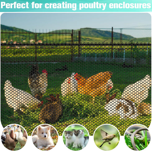 Miuwauer 15.7IN 50FT 0.3IN 50 Plastic Mesh Fence Sheet x - Opening Plastic Chicken Wire Netting Roll Durable for Dogs