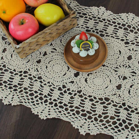15 60 inch kilofly Handmade Crochet Cotton Lace Table Runner Tablecloth, x