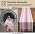 72 Inch Rosey Red Striped Table Runner Long for Dining Table, Console Tables , Entryway Decor - Natural Cotton Tassle /