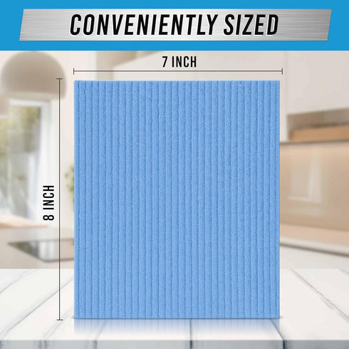 12 Pack ACTIVE Swedish Dish Cloths for Kitchen Cellulose Sponge Cloth, Washable Dishcloths for Washing Dishes, Original
