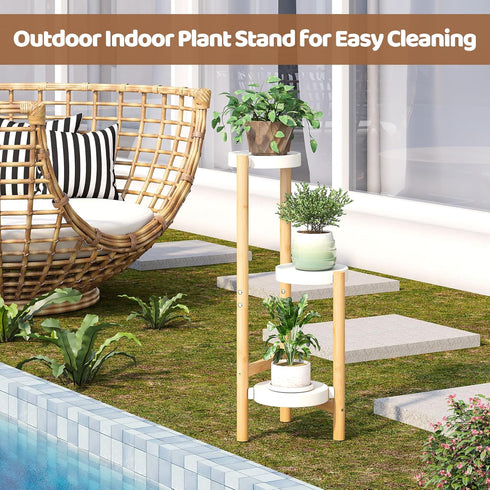 3 3 FILWH Plant Stand Indoor Outdoor Plant Rack Tier Potted Flower Holder Ladder Plant Stands for Balcony Window Living