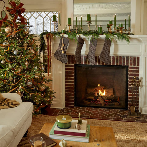 Thymes Frasier Fir 12" Taper Candle Set - Scented Candle with Crisp Siberian Fir, Cedarwood, Sandalwood Notes