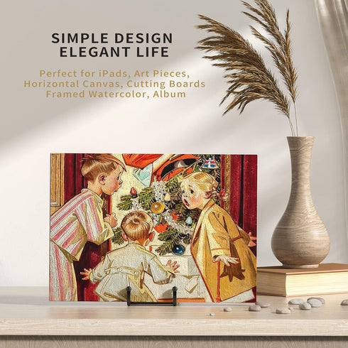 6 Inch Black Metal Square Easel Stands for Plates, Photos, Decor (2 Pack)
