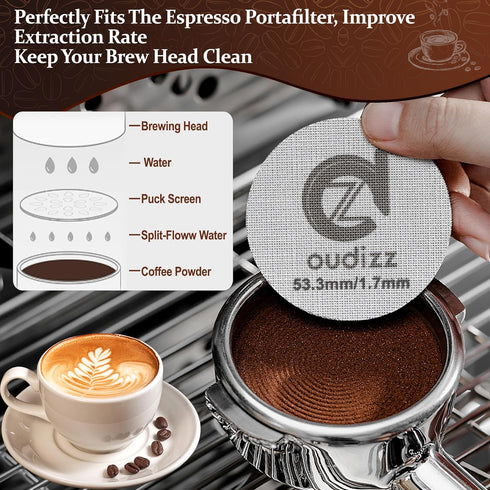 58.5mm Puck Screen, Reusable Coffee Filters for Espresso Portafilter Filter Basket, 316 Stainless Steel