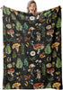 Mushrooms Throw Blanket, 320gsm Fluffy Cozy Soft Warm Plush Lightweight Decorative Blanket