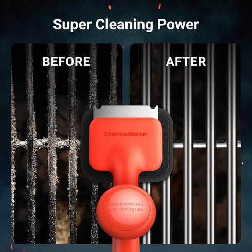 BQ03 6 BQ03 ThermoMaven Grill Brush Replaceable Cleaning Head, Safe Bristle-Free BBQ Cleaning Tool, Barbecue Grill