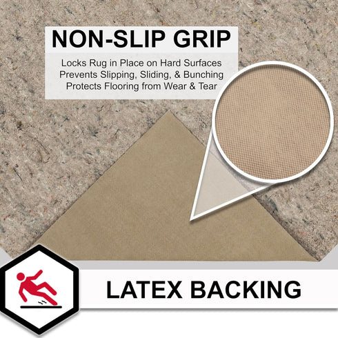 Mohawk Home 4' x 6' Non Slip Rug Pad Gripper, 1/4 Thick Dual Surface Felt + Rubber Gripper - Safe for All Floors