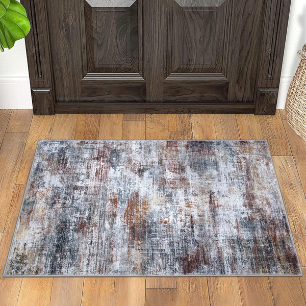 IOHOUZE Small Abstract Area Rug 2x3 Ft, Washable Door Mat with Rubber Backing, Soft Non Slip Rug for Kitchen