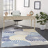 Nourison Grafix Geometric White Area Rug 3'9" x 5'9" - Easy Cleaning, Non-Shedding for Bedroom Living Room