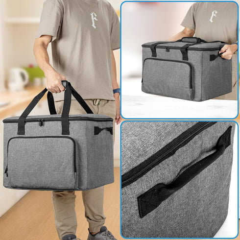 LUXJA Large Carrying Bag for Ninja Foodi Possible Cooker Pro, Hard Bottom Pad Compatible with 8.5 Qt Multicooker, Gray