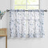 Set 3 Set 36 inch Fragrantex Blue and Grey Floral Sheer Kitchen Curtains and Valances for Cafe Piece Watercolor Flower
