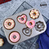 Fancy Donut Pan, 6 Cavity Heavy Duty Steel Non-stick Mold, Heart Flower Round Shaped Bund Pans for Oven Baking