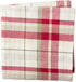 DII Orchard Plaid Collection 6 Piece Napkin Set, 20x20, Taupe/Red Linen Tabletop Essentials