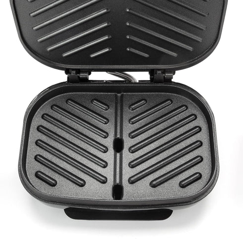 Dominion Classic Plate Electric Indoor Grill - 2-Serving Panini Press, Easy Storage & Clean, Black