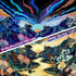 Dermijer Blacklight Forest Mountain Tapestry UV Reactive Retro Landscape Wall Art Tapestry for Home Decor W59.1×H51.2