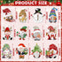Christmas Gnome Refrigerator Magnets Decoration 12Pcs, Magnetic Holiday Gnome Car Decals Fridge Garage Door Stickers, Waterproof Decorative Xmas Gnome Magnet Accessories for Party Decor