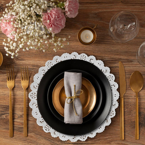 Round Paper Lace Table Doilies – 12 inch White Decorative Disposable Placemats; Made in Canada (Pack of 50)