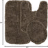 Garland Rug 3 Set Set Serendipity Brown Chocolate Piece (Toilet Cover, Contour Rug, Bath Rug) Shaggy Nylon Washable