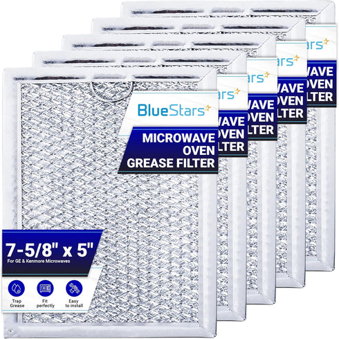 BlueStars WB06X10309 WB06X10359 Microwave Grease Filter Replacement - 7.64 x 5.12, Compatible with G.E LG Kenmore