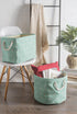 DII Large Rectangle Collapsible Polyester Storage Bin, Aqua, Stained Glass