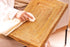 14.5" Small Hand-Woven Rattan Serving Tray with Handles Rectangular Snack Tray for Coffee Table, Fruit, Drinks, Decor