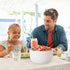 Oggi Prep, Store & Serve Plastic Bowl - 1.4 qt with See-Thru Lid, Dishwasher, Microwave & Freezer Safe, White/Aqua