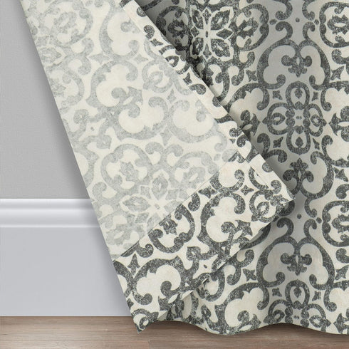 PAIRS TO GO Brockwell Decorative Window Treatment Rod Pocket Curtains, 28" x 63", Charcoal